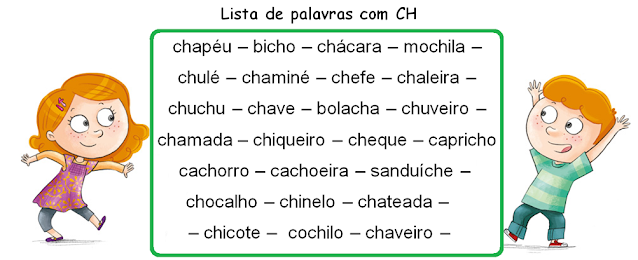 Lista de palavras com CH