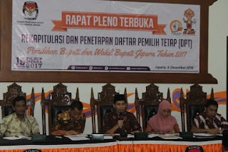 Hasil Rapat Pleno KPU Jepara Menetapkan 858.958 sebagai DPT Pilgub Jepara