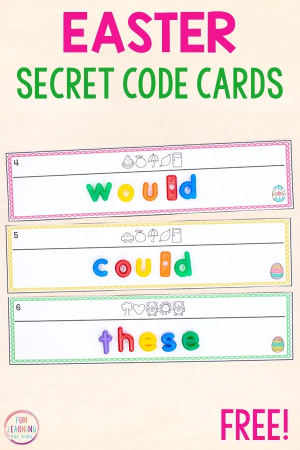 Easter Secret Code Word Cards