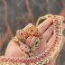 Cluster pearl kundan necklace