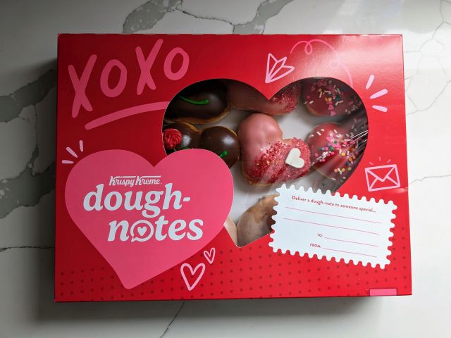 Krispy Kreme's Valentine's Day Donuts box.
