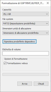 Formattazione chiavetta