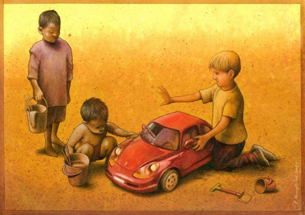 satirical illustrations by pawel kuczynski