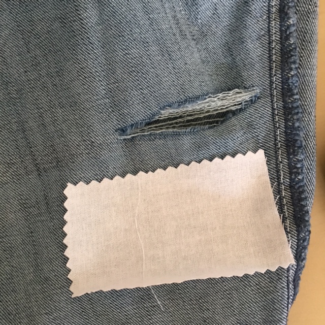 How to fix hole in crotch of jeans