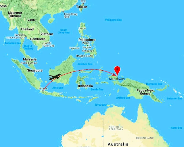 Batik air flight route Jakarta to Manokwari