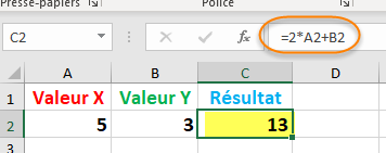 Création d'une formule d'équation