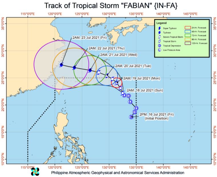 'Bagyong Fabian' PAGASA track