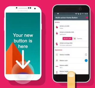 Aplikasi tombol pengganti kembali android Multi-action Home Button