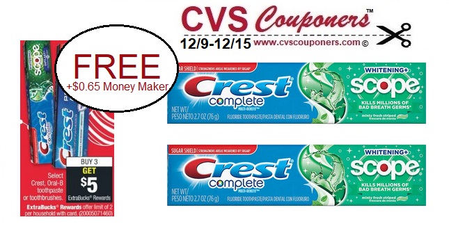 http://www.cvscouponers.com/2018/12/CVS-FREE-Money-Maker-Crest-Complete-Toothpaste.html