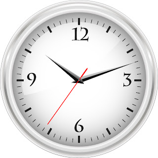 事務用の白い時計 White office clock graphic