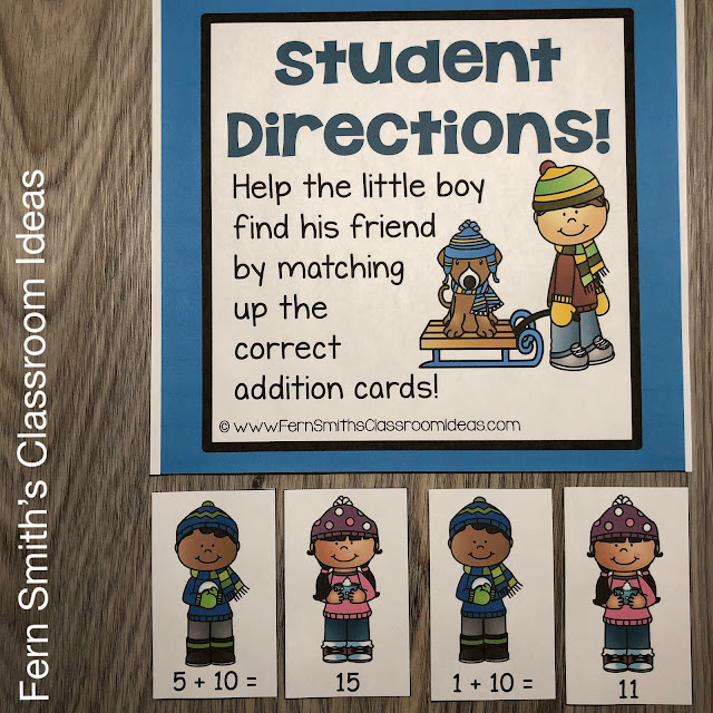 Click Here to Download this Winter Addition Plus Ten Math Centers Resource Freebie for Your Classroom Today!