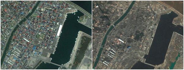 earthquake before and after pictures. Satellite Photos: Japan efore