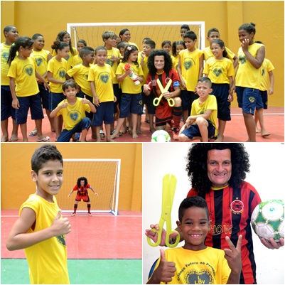 Mauro Shampoo, símbolo do Íbis Sport Clube, visita LBV em Recife