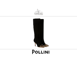 Pollini Black Boots Fall/Winter 2013-2014 collection  Cherry Heel Barcelona