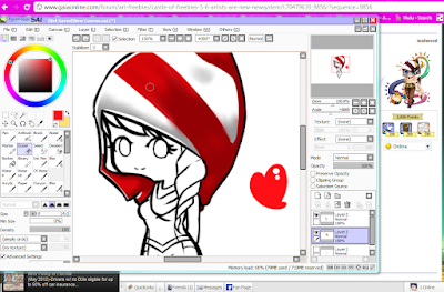 A screenshot of a work in progress of art for ieatwood on Gaiaonline from 2012.