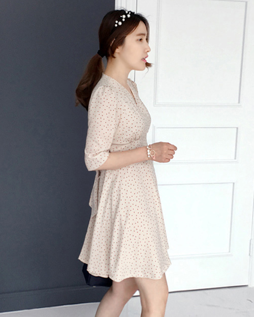 Surplice Neck Flared Dress