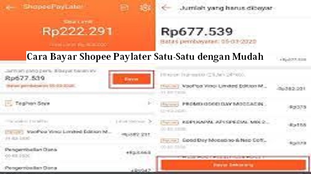 Cara Bayar Shopee Paylater Satu-Satu