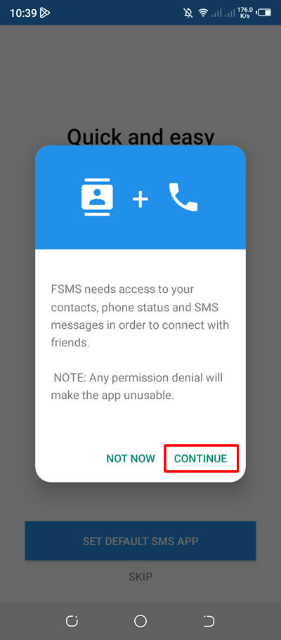 fsms asking for different access permission
