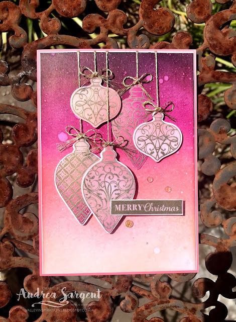 Flirty Flamingo Christmas Gleaming Stampin Up card; Andrea Sargent, Independent Stampin' Up! Demonstrator, South Australia