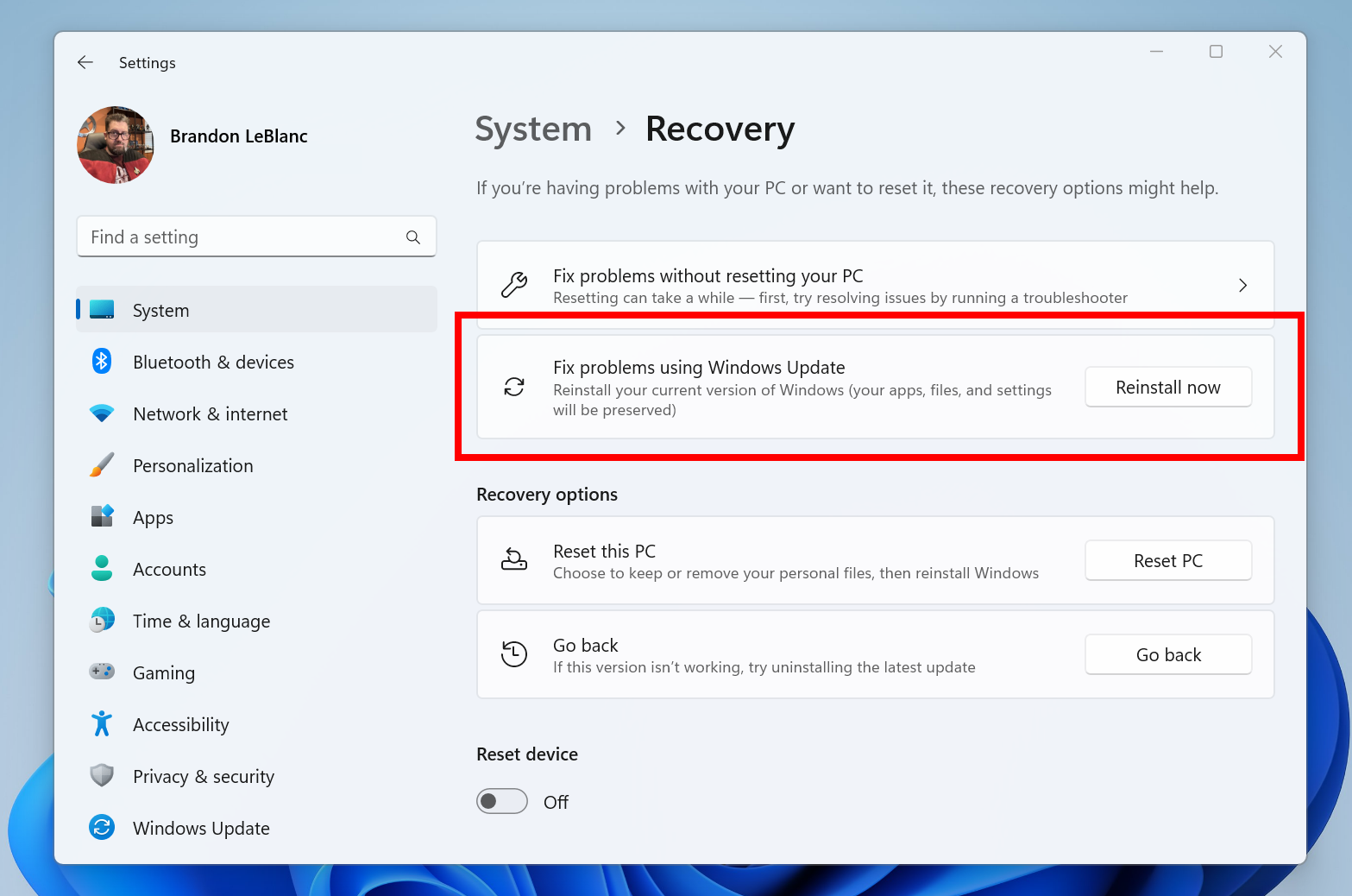 Windows 11, risolvi i problemi utilizzando Windows Update