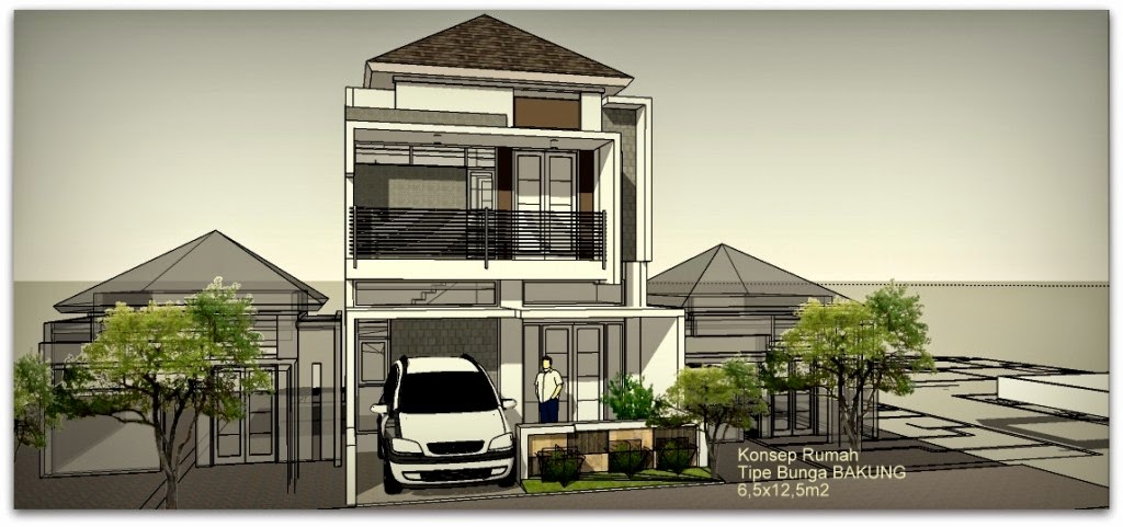 NEW DESAIN RUMAH  TINGKAT LEBAR  6 METER 