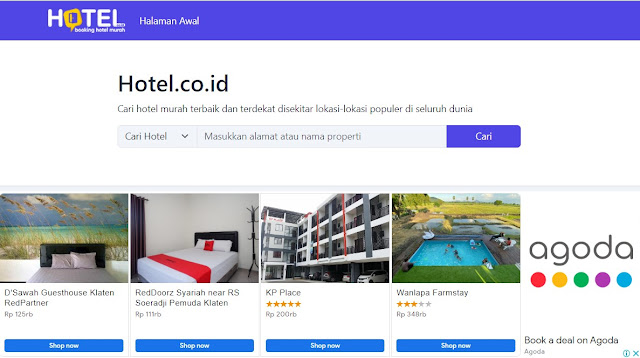 Beranda website hotel.co.id