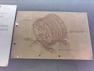 Vickers' original sketch plan of the centrifugal set piece for 2001:  Space Odyssey