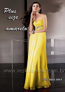 vestido amarelo tamanho grande em cetim importado