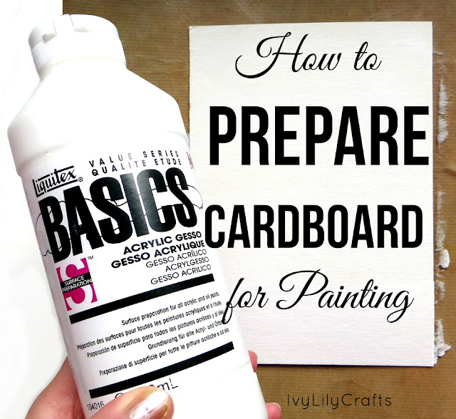 Would you like to paint on cardboard, but have noticed that the paint soaks into and you can't achieve bright colors? I'll show you how to prepare a piece of cardboard for painting with gesso primer. 