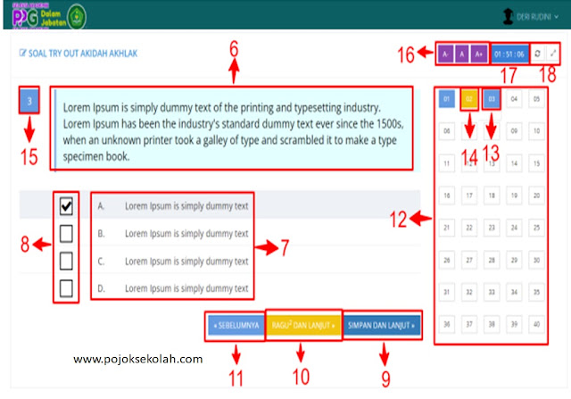 Halaman Pengerjaan Soal Seleksi Akademik PPG