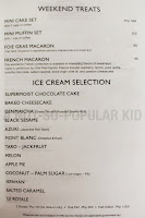 Ice Cream Menu of The Cake Club