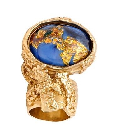ysl blue gold arty ring
