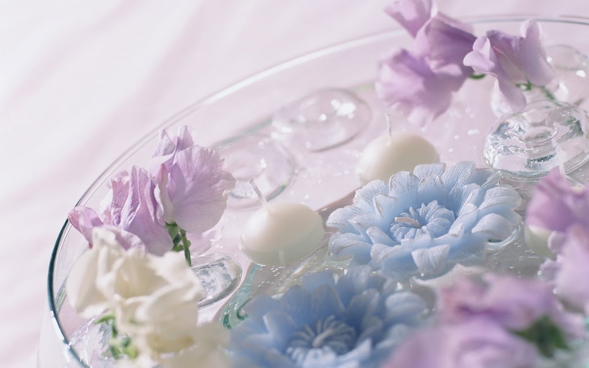 flowers in water widescreen hd wallpaper