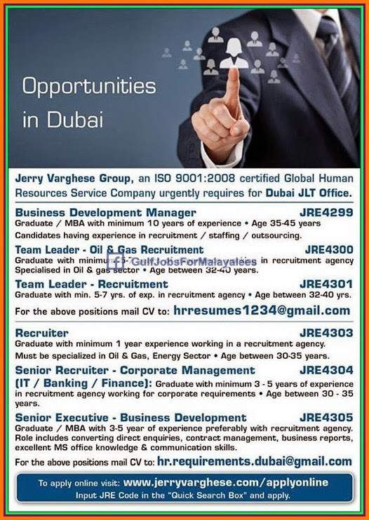 Dubai JLT Office Job Vacancies