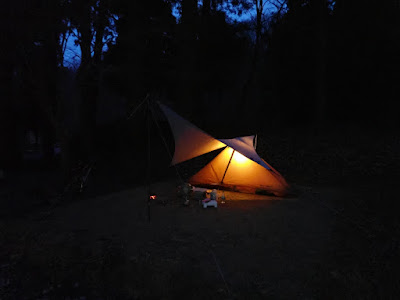 三国山キャンプ場 夜のテント