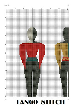 Women athletes Kazimir Malevich Suprematism style abstract cross stitch pattern - Tango Stitch