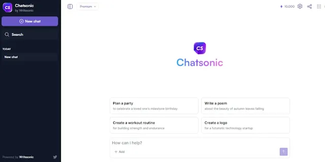 Chatsonic interface 2024