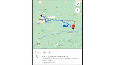 Utilizatorii de Google Maps din România pot alege acum traseul cu un consum de combustibil mai mic, în funcție de tipul de motor