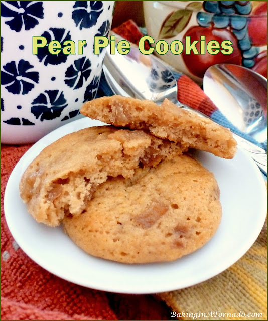 Pear Pie Cookies | recipe developed by Karen of www.BakingInATornado.com | #recipe #baking