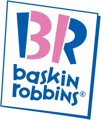 Into the Baskin Robbins logo it may look like that it simply BR above the 
