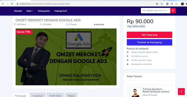 Naik Level - ECourse Google Ads