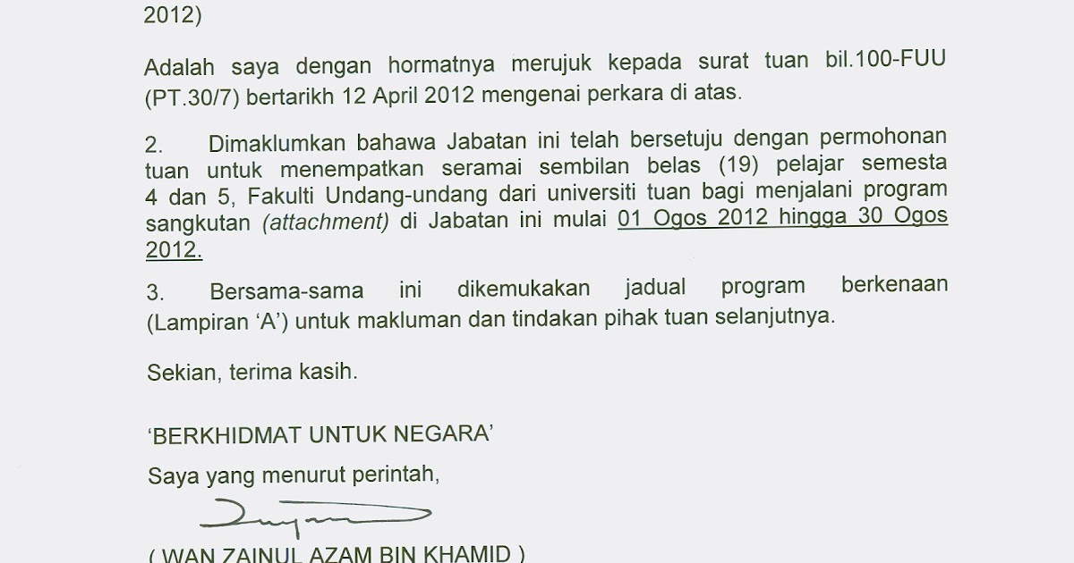 Contoh Surat Butir-Butir Pembayaran