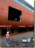 The M/V Africa Mercy in dry dock in Durban, South Africa