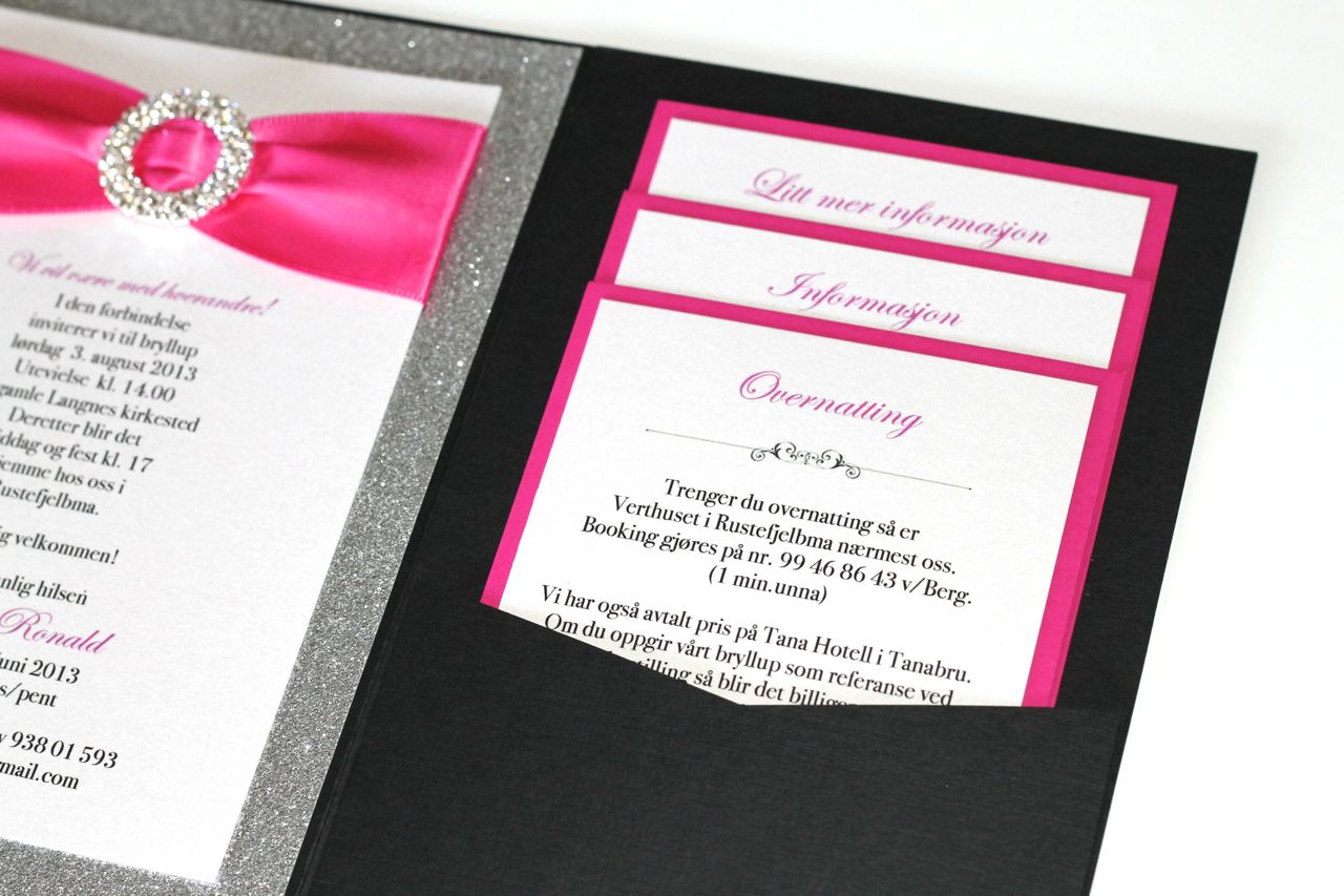Black And Hot Pink Wedding Invitations