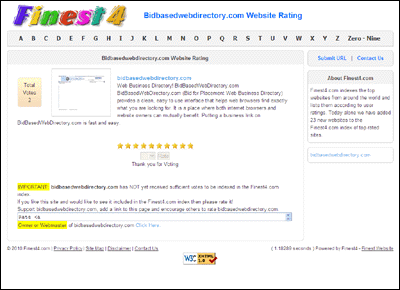 Bidbasedwebdirectory.com - Website Rating