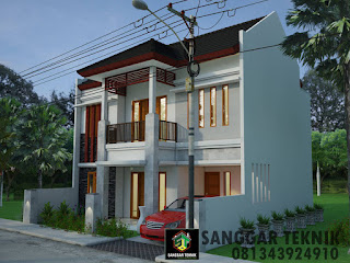  GAMBAR DESAIN RUMAH SEMI BALI MODERN 10 x 10 METER 2 LANTAI 