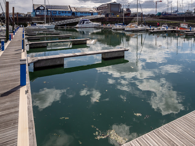 Photo of the empty spaces left by the missing boats