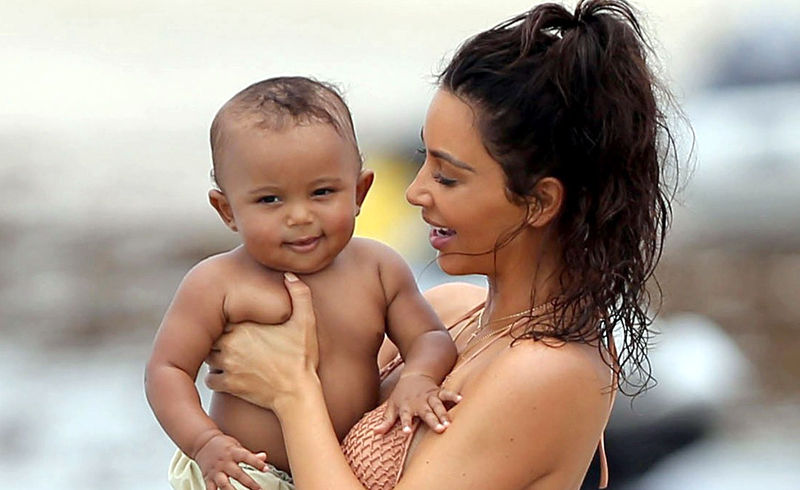 KIM'S ADORABLE BEACH DATE WITH NORTH AND SAINT