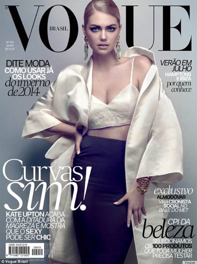 Η ηθοποιός και μοντέλο Kate Upton φοράει γούνα στο Vogue Βραζιλίας
