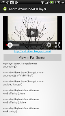 Example to use YouTubePlayerFragment of YouTube Android Player API